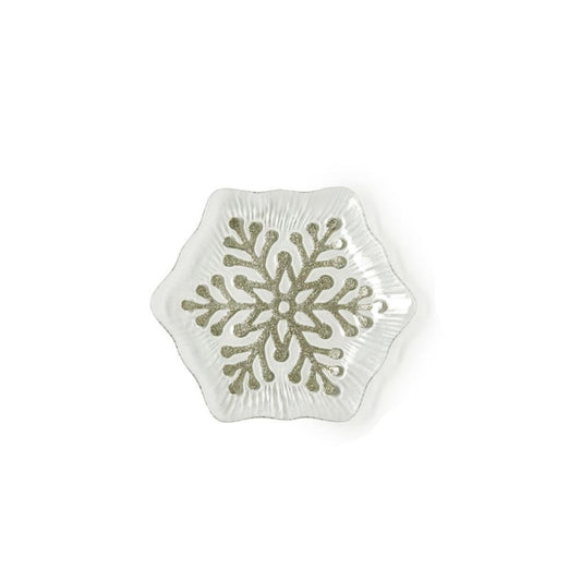 Two's Company Snowflake Dessert Plate