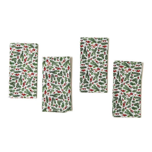 Two's Company Merry Traditions Cloth Napkins-Set of 4