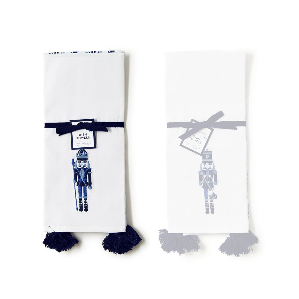 Two's Company Blue Nutcracker Dish Towels