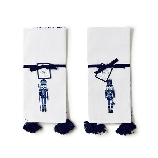 Two's Company Blue Nutcracker Dish Towels
