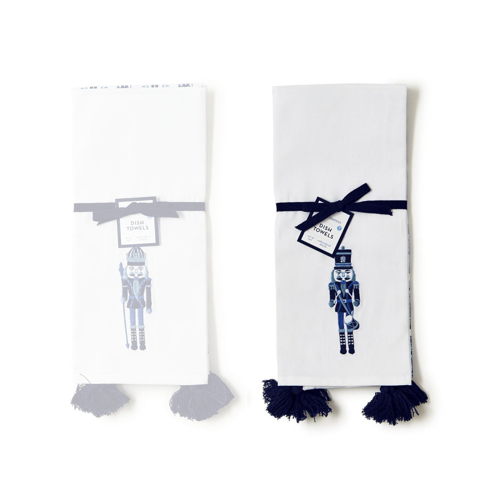 Two's Company Blue Nutcracker Dish Towels