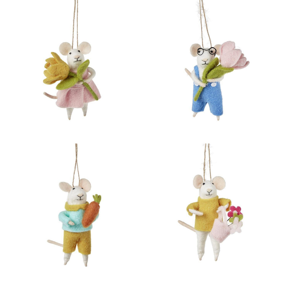 Hand-Crafted Felt Mouse Ornament - Thumbnail 2