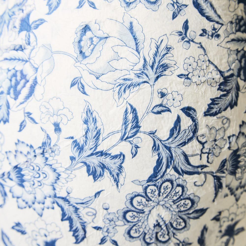 Two's Company Blue and White Hand-Crafted Paper Mache Eggs- Blue Chinoiserie