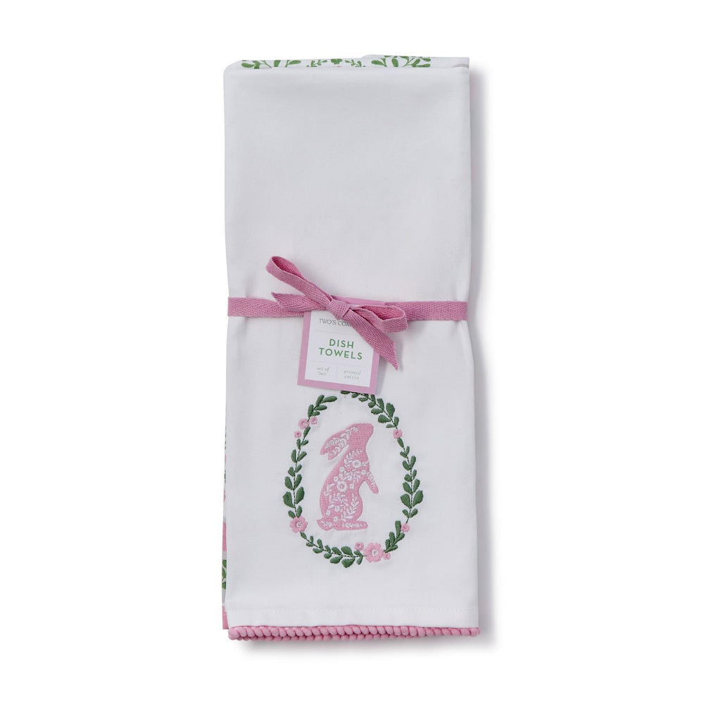Two's Company Spring Soiree Embroidered Dish Towels (Set of 2)