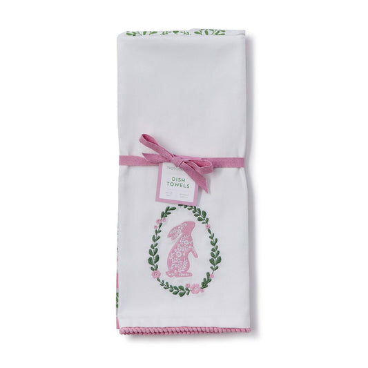 Two's Company Spring Soiree Embroidered Dish Towels (Set of 2)