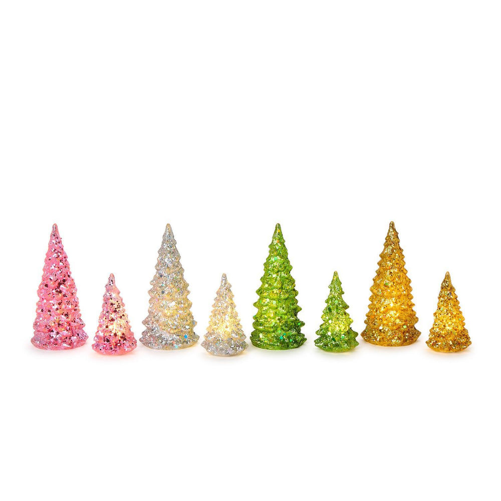 Two's Company All that Glitter Mini Light-Up Trees-Gold