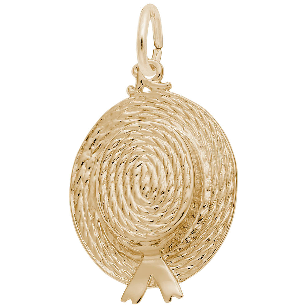 Gold Easter Bonnet charm, shown on a white background