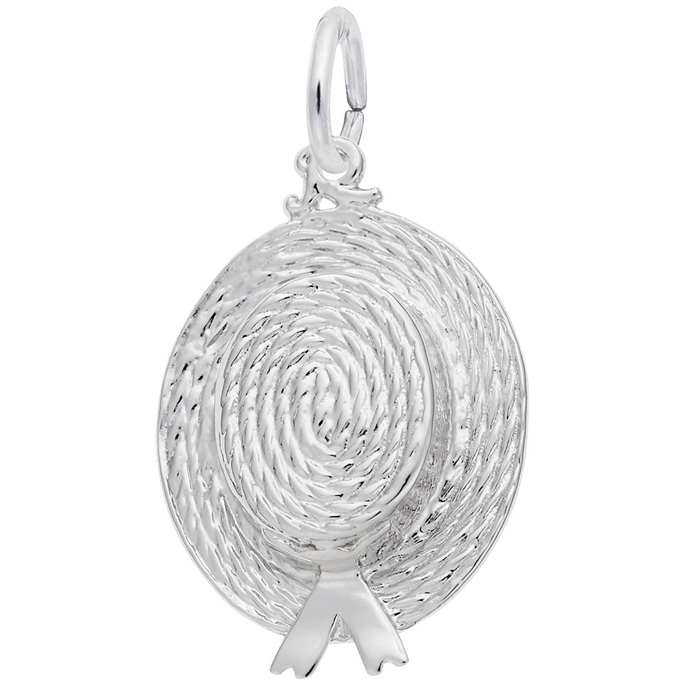 Silver Easter Bonnet charm, shown on a white background
