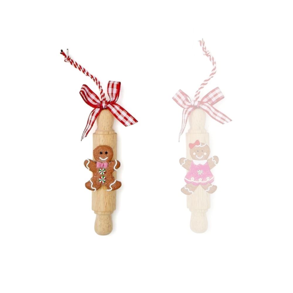 Two's Company Cookies and Cheer Hand-Crafted Gingerbread Ornament-Rolling Pin