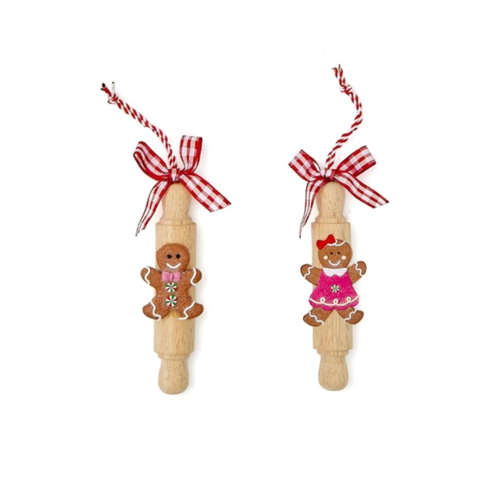 Two's Company Cookies and Cheer Hand-Crafted Gingerbread Ornament-Rolling Pin