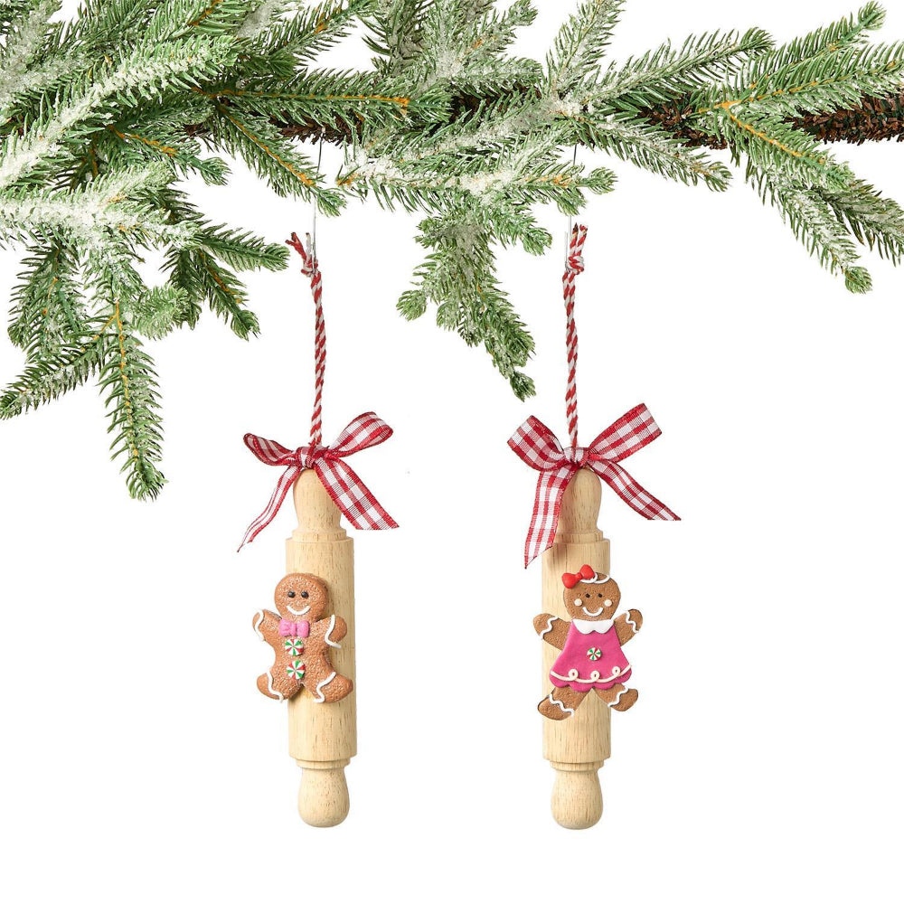 Two's Company Cookies and Cheer Hand-Crafted Gingerbread Ornament-Rolling Pin