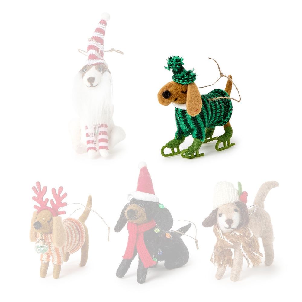 Two's Company Deck the Paws Hand-Crafted Felt Dog Ornament