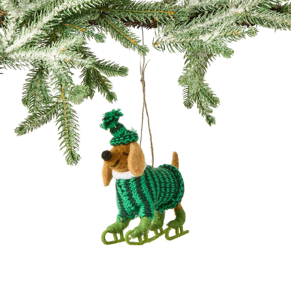 Two's Company Deck the Paws Hand-Crafted Felt Dog Ornament