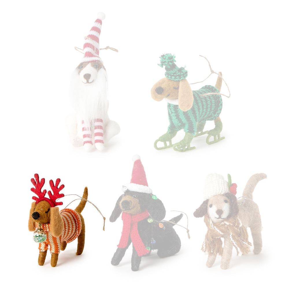 Two's Company Deck the Paws Hand-Crafted Felt Dog Ornament