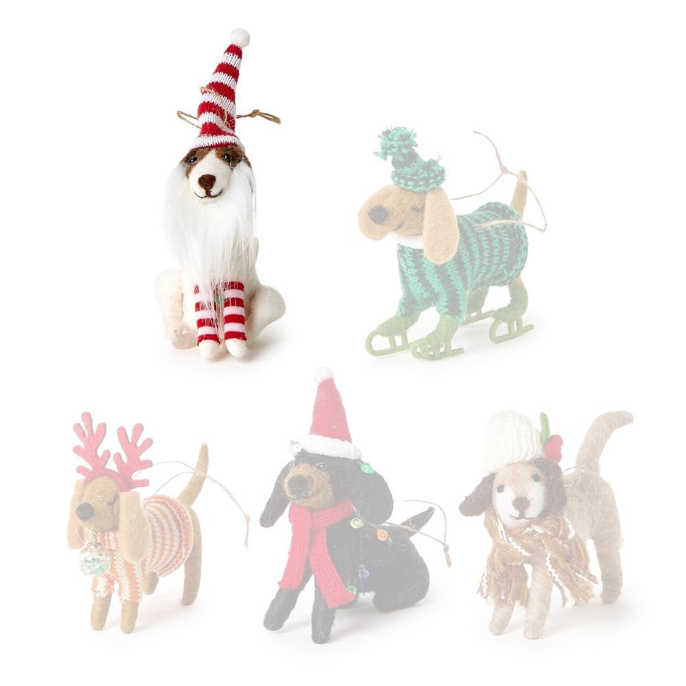 Two's Company Deck the Paws Hand-Crafted Felt Dog Ornament