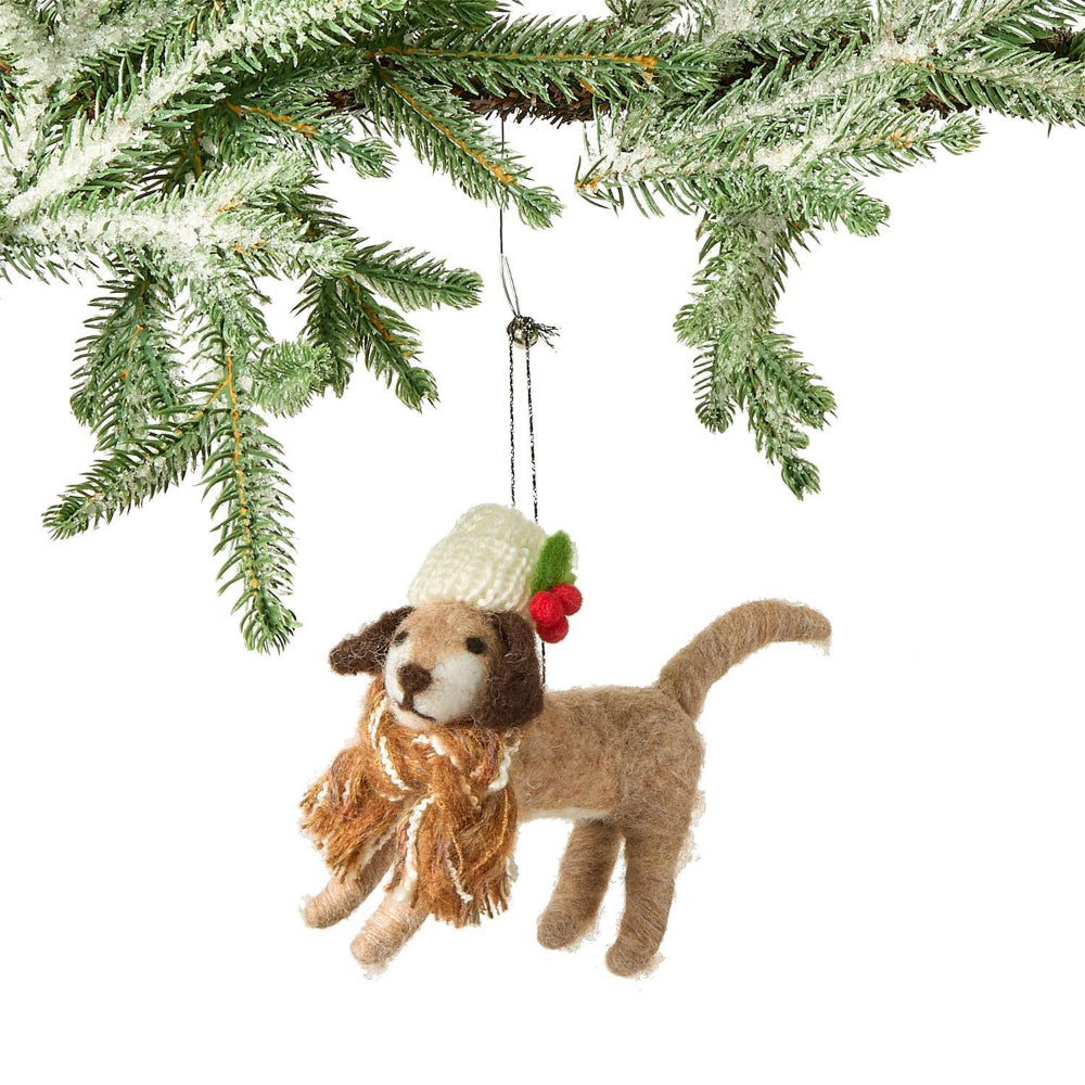 Two's Company Deck the Paws Hand-Crafted Felt Dog Ornament