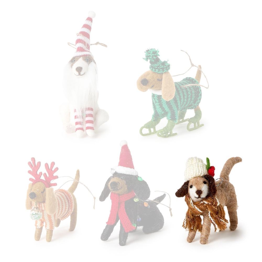 Two's Company Deck the Paws Hand-Crafted Felt Dog Ornament