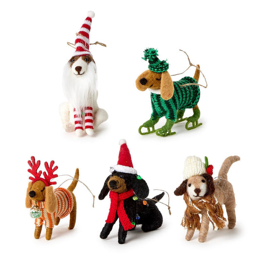 Two's Company Deck the Paws Hand-Crafted Felt Dog Ornament