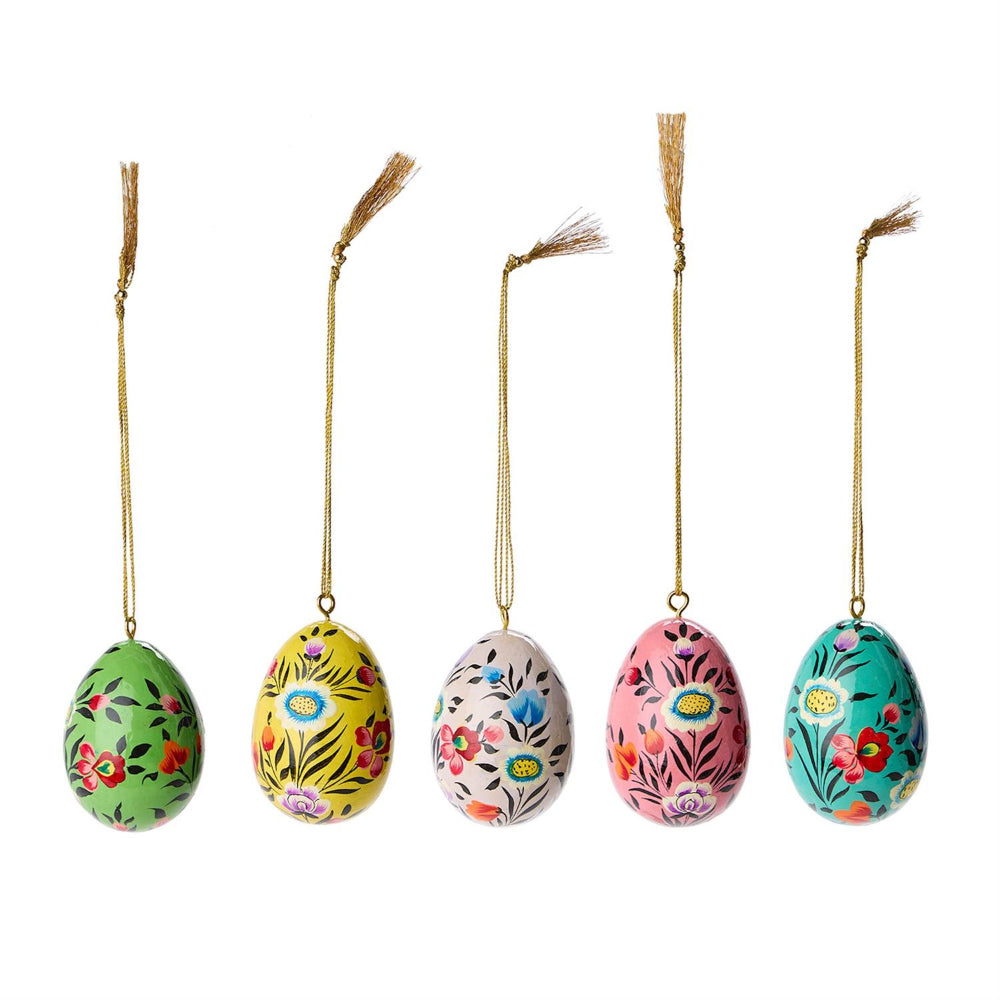 Two's Company Hand-Painted Easter Egg Ornaments