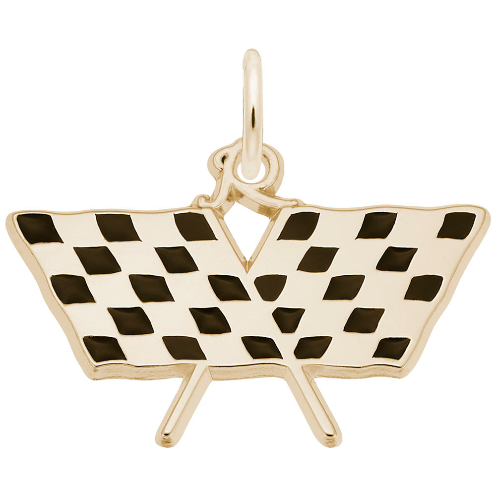 RQC 8278 Checkered Racing Flags Charm