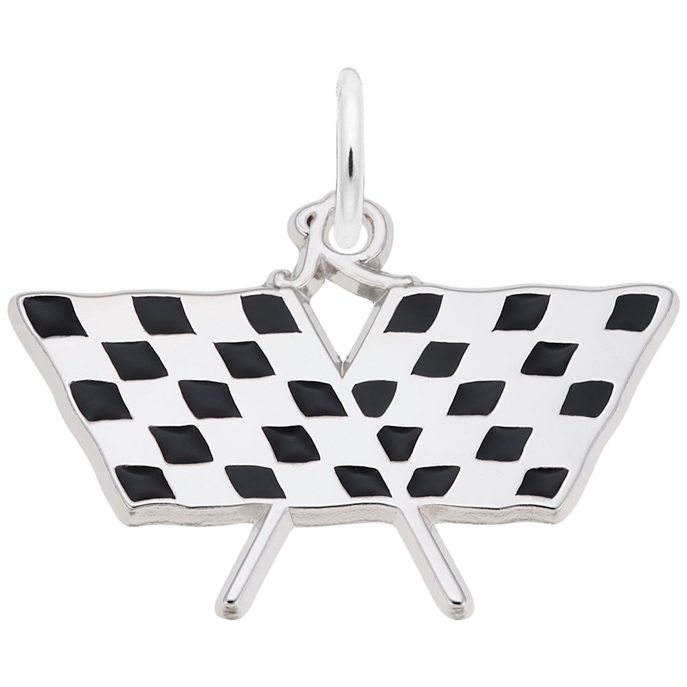 RQC 8278 Checkered Racing Flags Charm