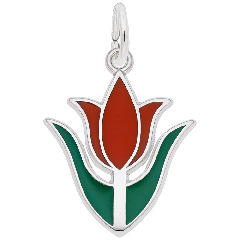 8335 Red Tulip Flower Charm
