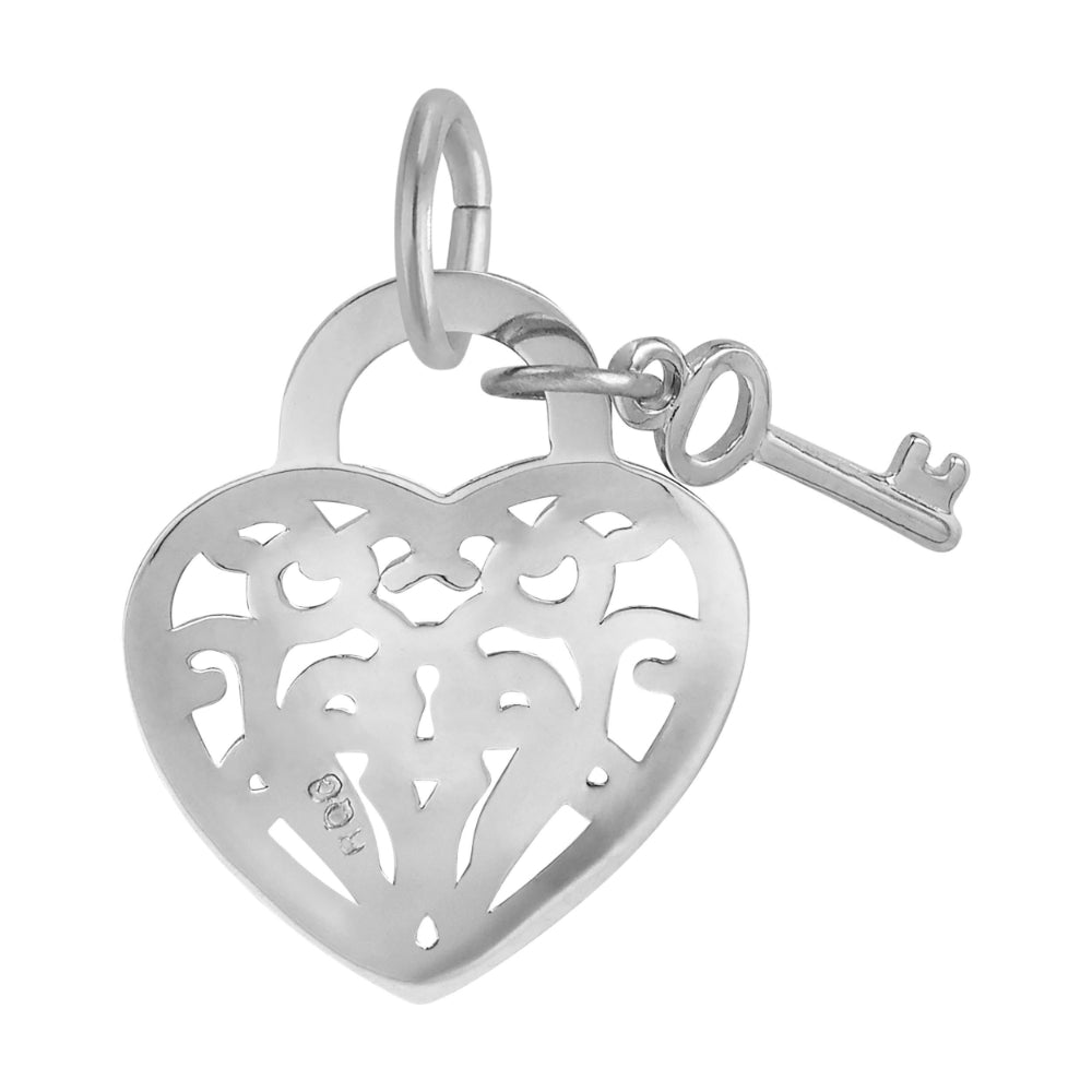 RQC 8364 Filigree Heart & Key Charm