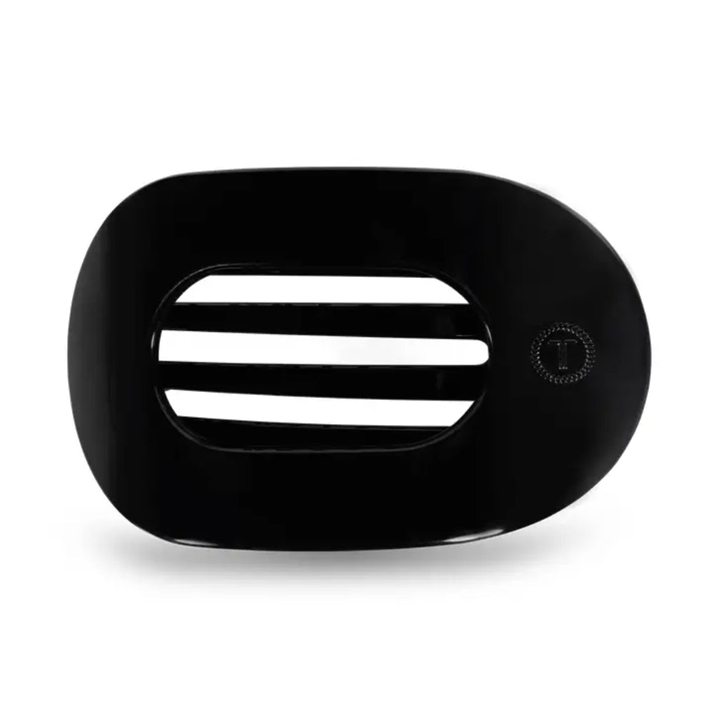 TELETIES Jet Black Flat Round Hair Clip