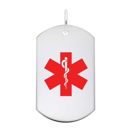 Sterling Silver Medical Dog Tag
