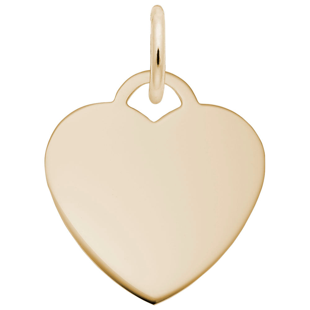 Gold heart-shaped charm on a white background