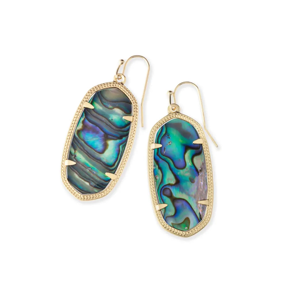 Kendra Scott Elle Gold Drop Earrings in Abalone Shell