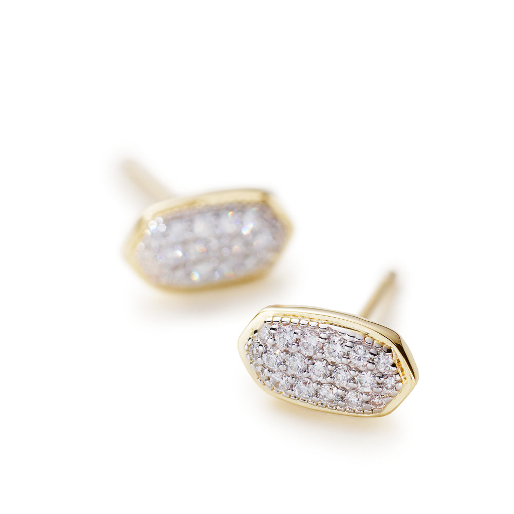 Kendra Scott Marisa 14k Gold Stud Earrings in White Diamond