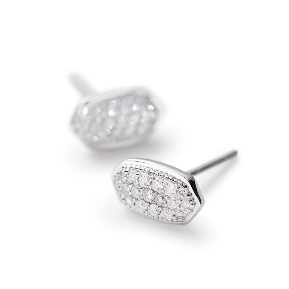 Kendra Scott Marisa 14k Gold Stud Earrings in White Diamond