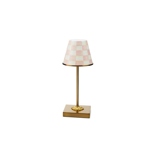 Mackenzie-Childs Rosy Check LED Rechargeable Cafe Table Lamp
