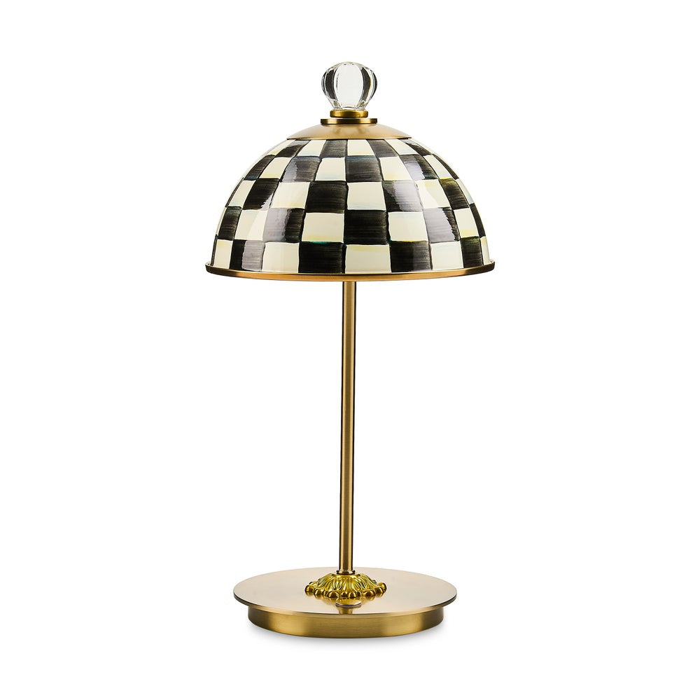 Mackenzie-Childs Courtly Check LED Rechargeable Dome Table Lamp