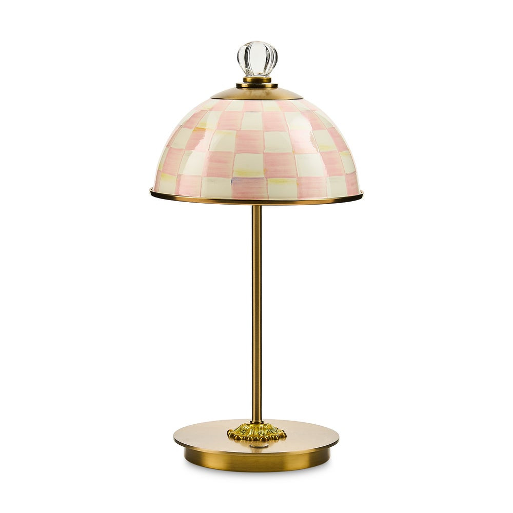 Mackenzie-Childs Rosy Check LED Rechargeable Dome Table Lamp