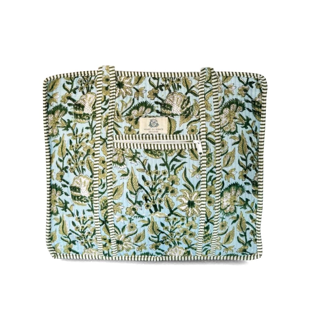 Heart of Grace Georgia Vine Large Quilted Zipper Tote Bag
