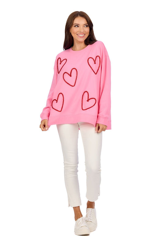 Mud Pie Valentine Sparkle Sweatshirt