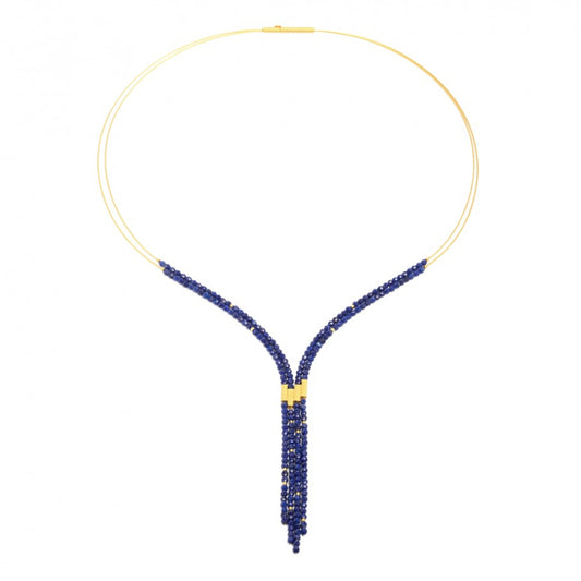 Bernd Wolf Yanizzi 2 Row Lapis Bead Necklace