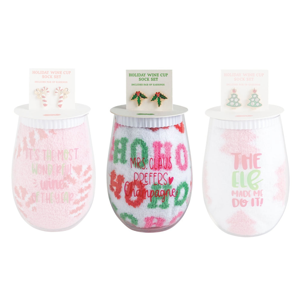 Mud Pie Holiday Wine, Earring & Sock Sets