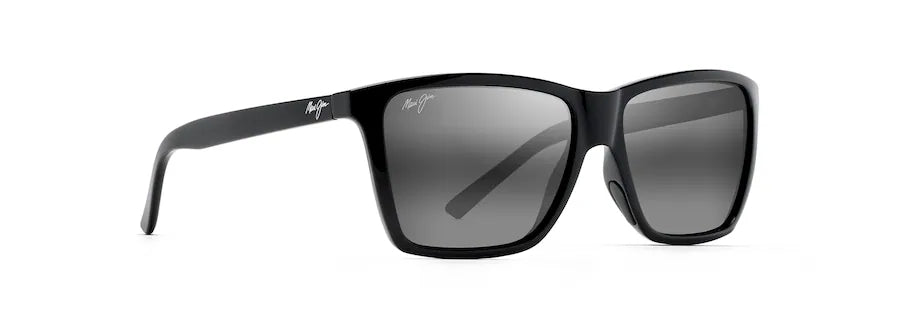 Maui Jim CRUZEM Polarized Rectangular Sunglasses - Black Gloss