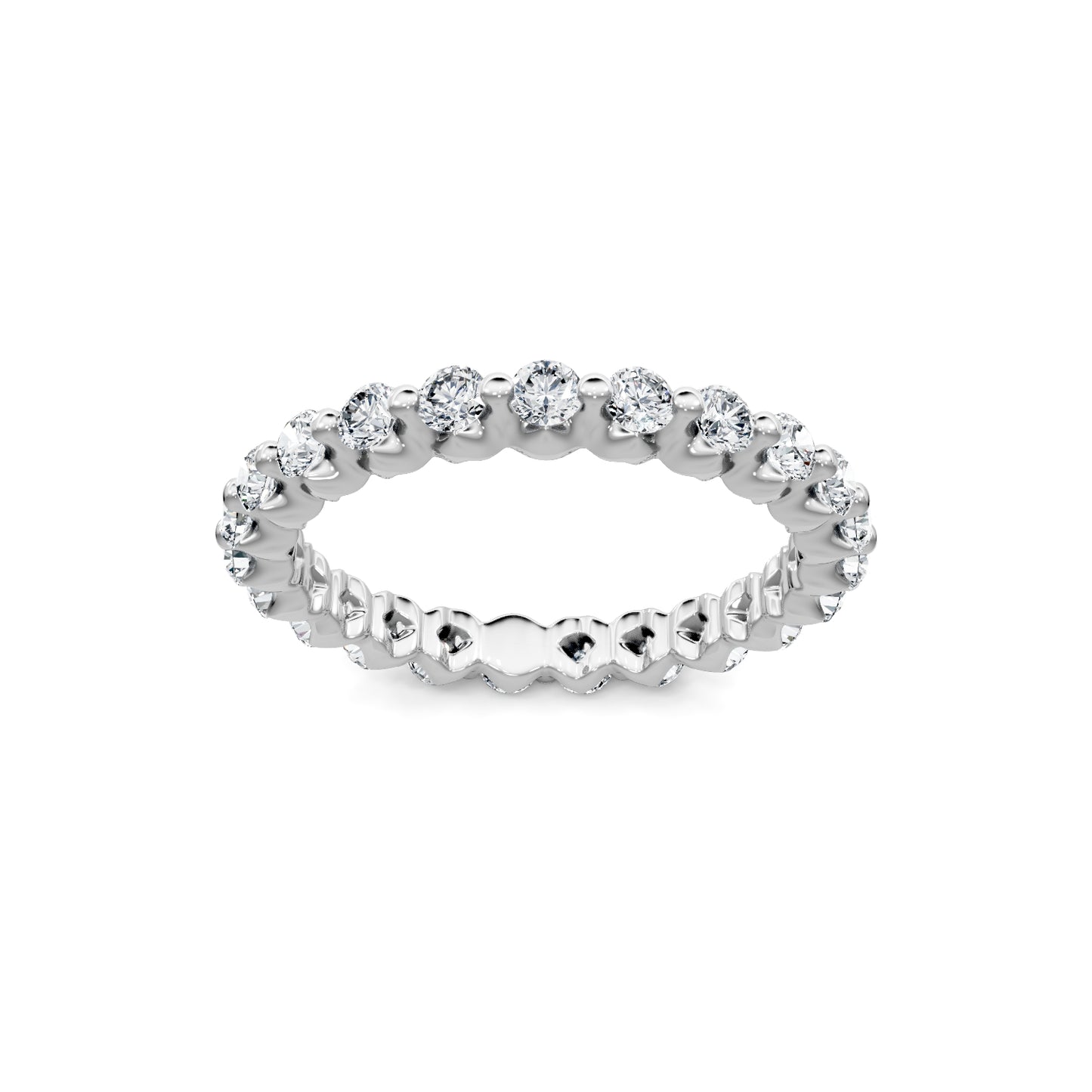 Smyth Signature Round Diamond Single Shared Prong Eternity Band