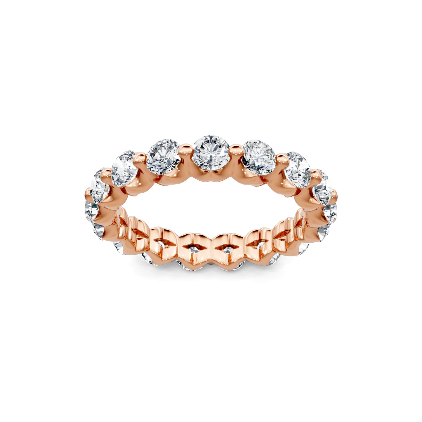 Smyth Signature Round Diamond Single Shared Prong Eternity Band