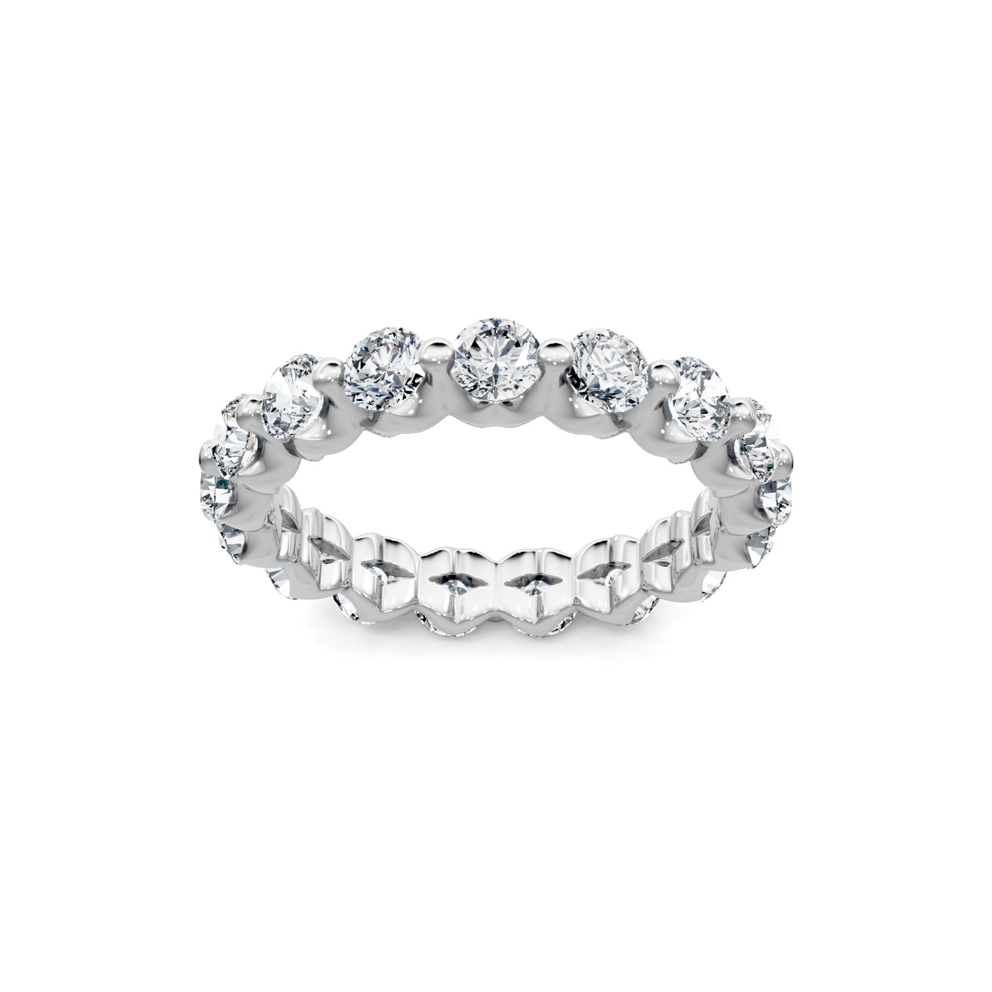 Smyth Signature Round Diamond Single Shared Prong Eternity Band