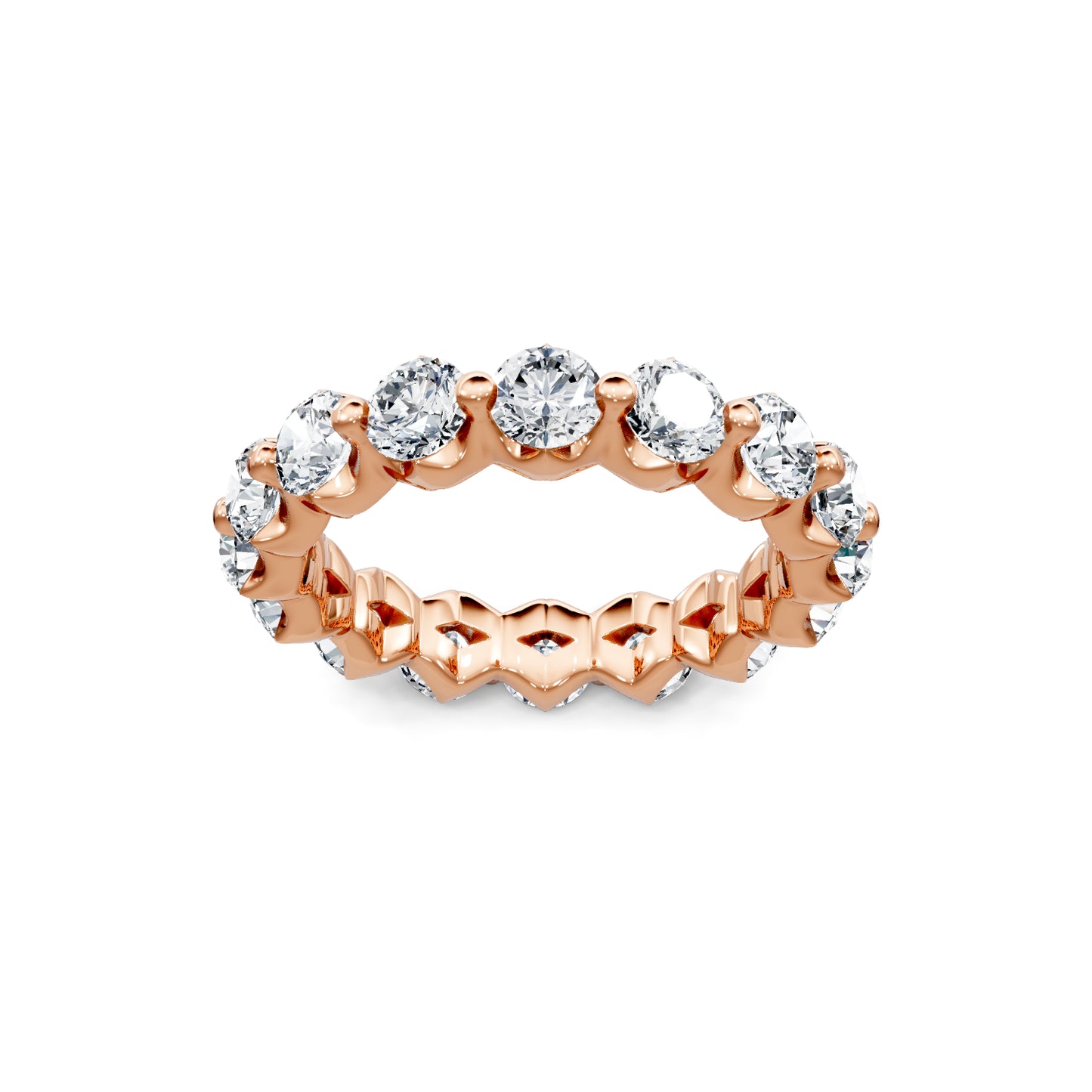 Smyth Signature Round Diamond Single Shared Prong Eternity Band