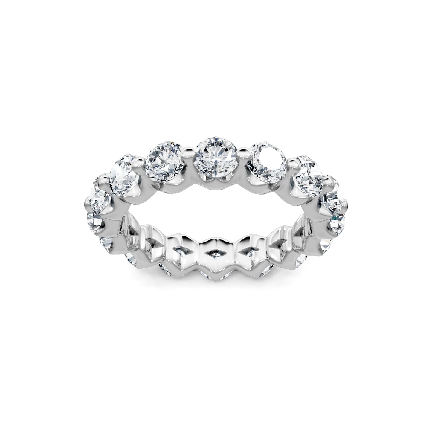 Smyth Signature Round Diamond Single Shared Prong Eternity Band