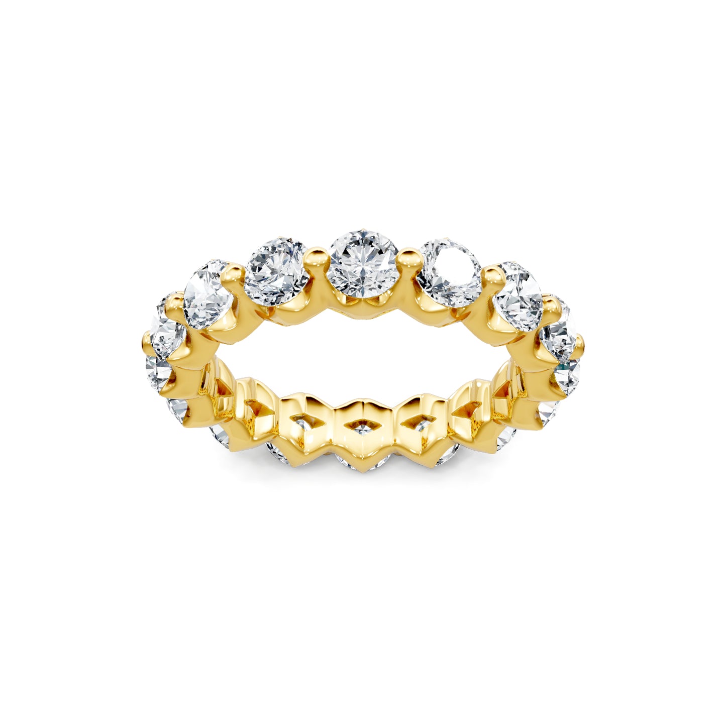 Smyth Signature Round Diamond Single Shared Prong Eternity Band