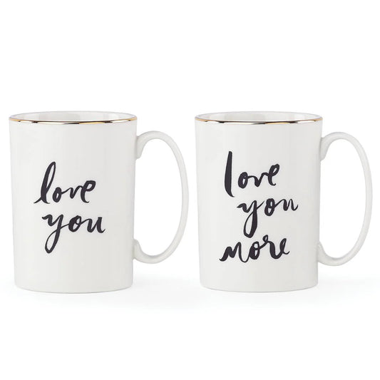Kate Spade Bridal Party "Love You" and "Love You More" 2-piece Mug Set
