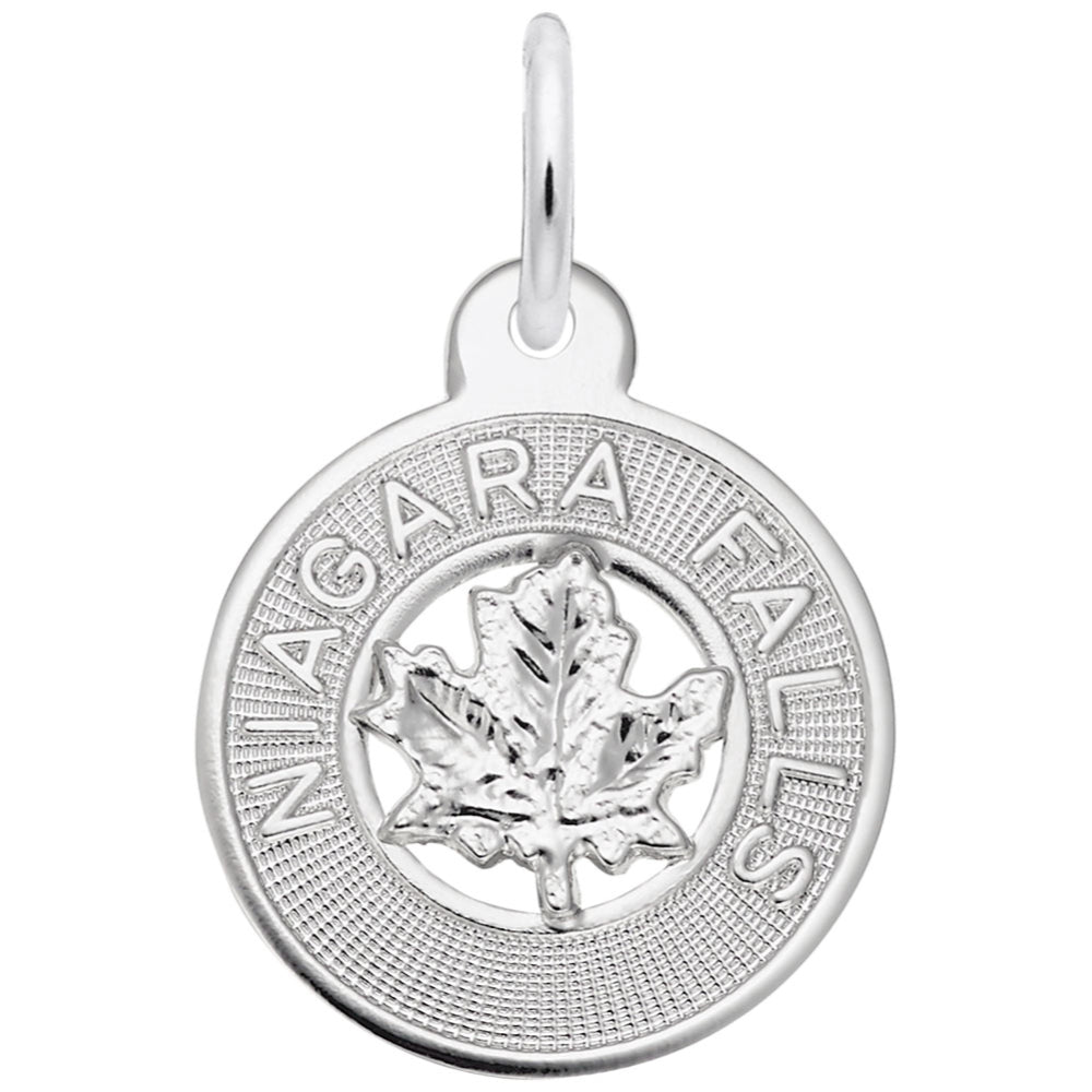 RQC 8814 Niagara Falls Small Maple Leaf Ring Charm