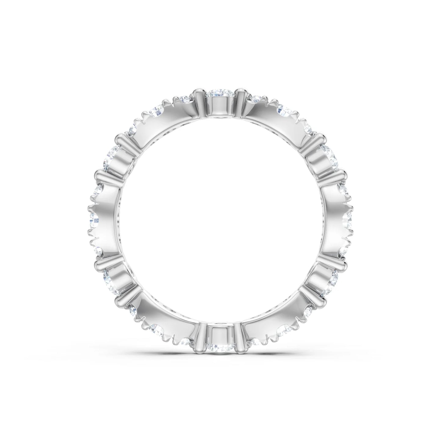 silver ring from the side on a white background